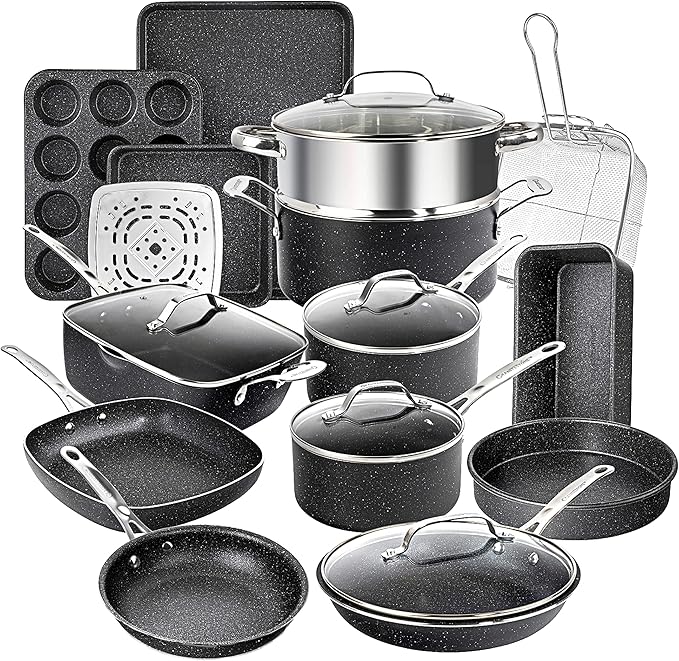 Granitestone 20 Pc Pots and Pans Set Nonstick Kitchen Cookware Set by Granitestone+