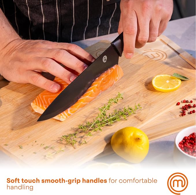 MasterChef Knife Set with Block, 6 Kitchen Knives and a Universal Knife Holder - Image 6