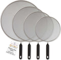 U.S. Kitchen Supply 4-Piece Stainless Steel Splatter Guard Set Fine Mesh Cover by USKitchenSupply