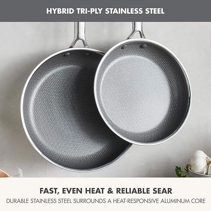 GreenPan Hybrid 9.5” & 11” Nonstick Stainless Steel Frying Pan Set, APEX - Image 6