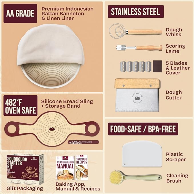 Superbaking Sourdough Starter Kit, Sourdough Bread Baking Supplies, Sourdough - Image 2