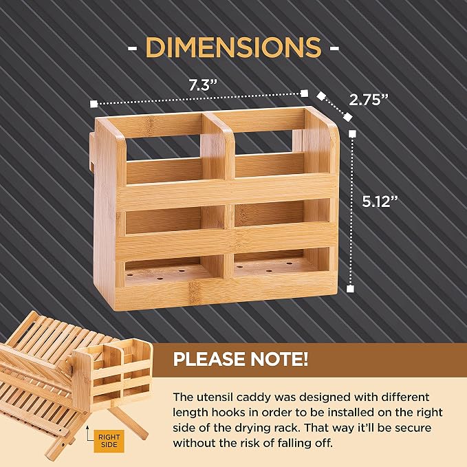 Bamboo Utensil Holder for Dish Rack - Image 5