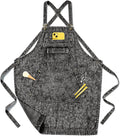 Denim Apron with Pockets for Hair Stylist Gardening Craftsmen Barista Women by Vammcht