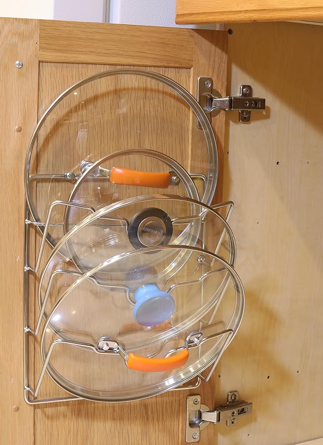 Simple Houseware 2-Pack Cabinet Door/Wall Mount Pot Lid Organizer Rack - Image 5