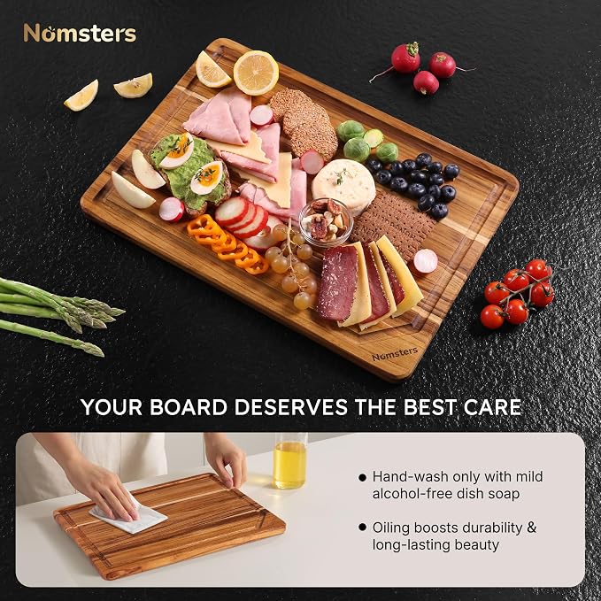 3 Pack Teak Wood Cutting Board Set - Image 8
