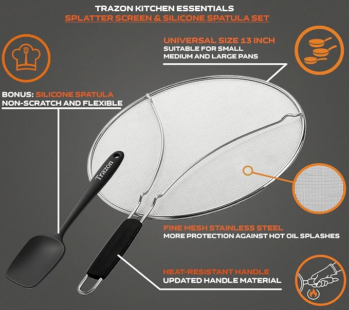 Grease Splatter Screen for Frying Pan 13 inch - Image 2