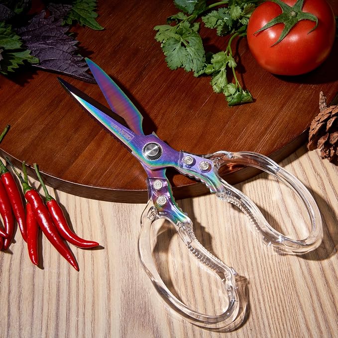 Rust-Resistant Kitchen Scissors, Transparent and Stylish Handle, Suitable - Image 2