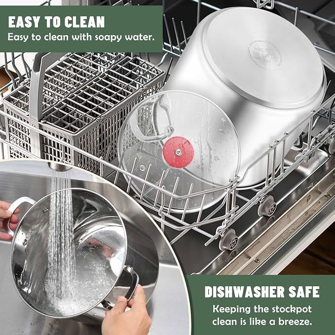 Herogo 12 Quart 18/10 Stainless Steel Stock Pot - Image 7