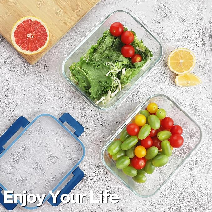 8 Pack 36oz Large Glass Meal Prep Containers - Image 6
