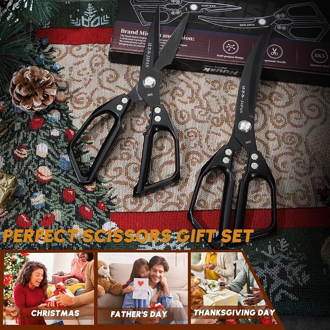 HUUSK Kitchen Scissors Set Black - Image 7