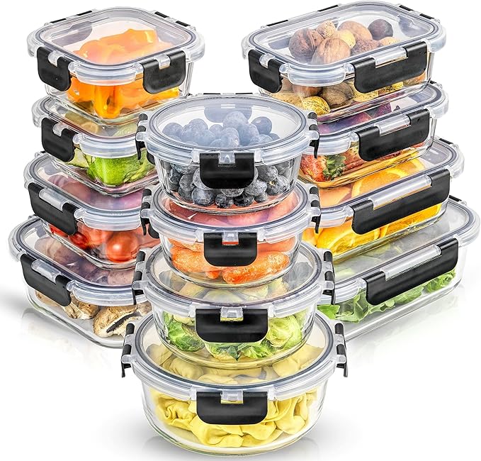 JoyJolt 24pc Borosilicate Glass Storage Containers by JoyJolt