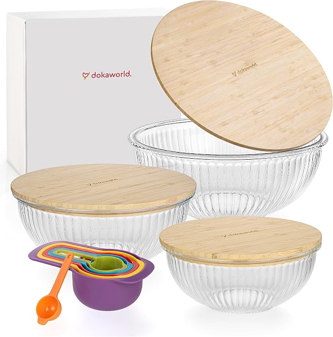 Stackable Space-Saving Nesting Set of 3 Glass Bowls - Image 9