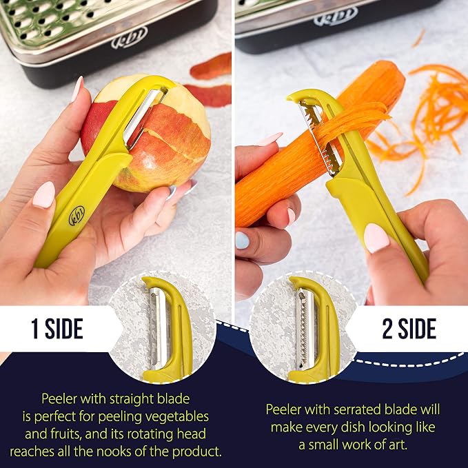 Cheese Grater with Container and Lid & Peeler Set - Image 5