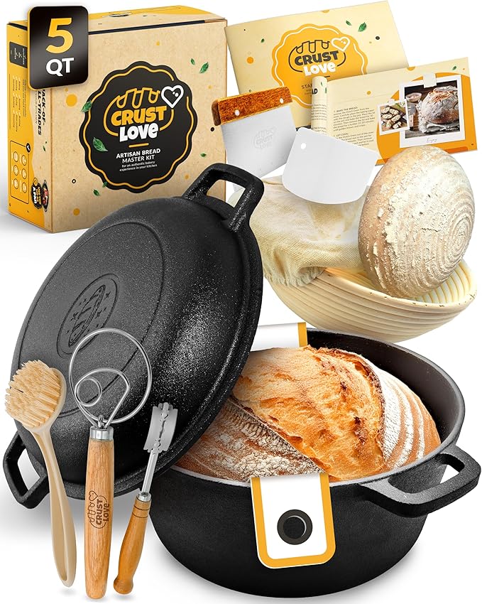 CRUSTLOVE Cast Iron Dutch Oven for Bread Baking by CRUSTLOVE