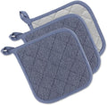 DII Basic Terry Collection Quilted 100% Cotton, Stonewash Blue, 3 Piece by DII
