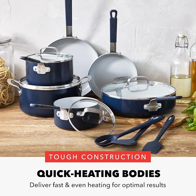 GreenPan x Bobby Flay 13 Piece Nonstick Cookware Pots and Pans Set, PFAS-Free - Image 5