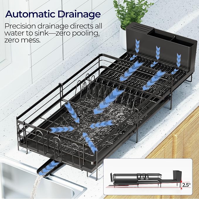 Large Dish Drying Rack, Expandable Dish Rack - Image 4