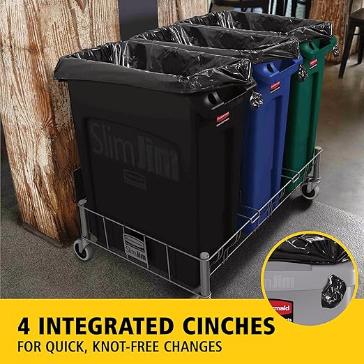 Rubbermaid Commercial Products Slim Jim Plastic Rectangular Trash/Garbage Can - Image 4
