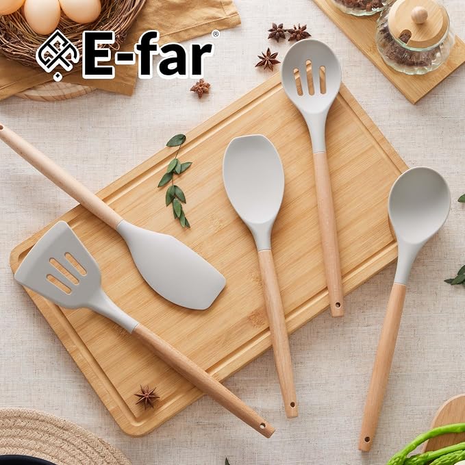 E-far Silicone Cooking Utensils Set, 5-Piece Kitchen Utensils Set - Image 7