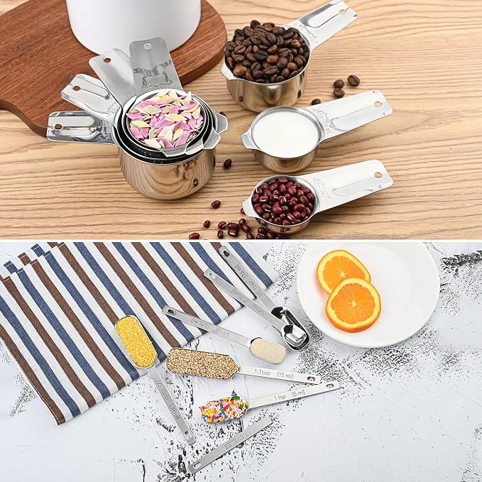 Measuring Cups and Spoons Set, Stainless Steel Measuring Cups Set, Dry 7 - Image 9