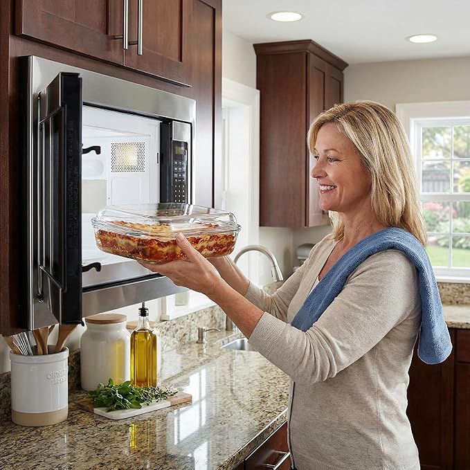 2QT Glass Casserole Dish with Lid, Tempered Glass Baking Dish - Image 8