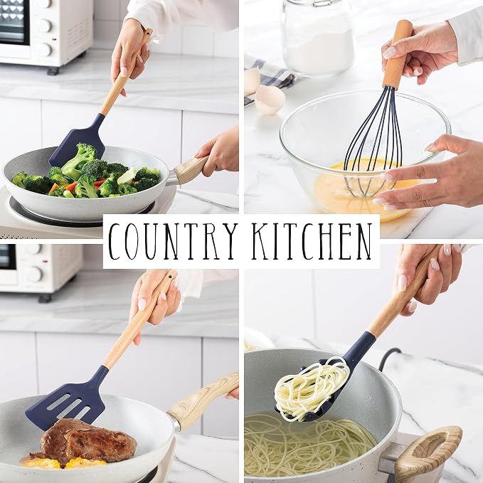 Country Kitchen Non Stick Silicone Utensil Set - Image 4