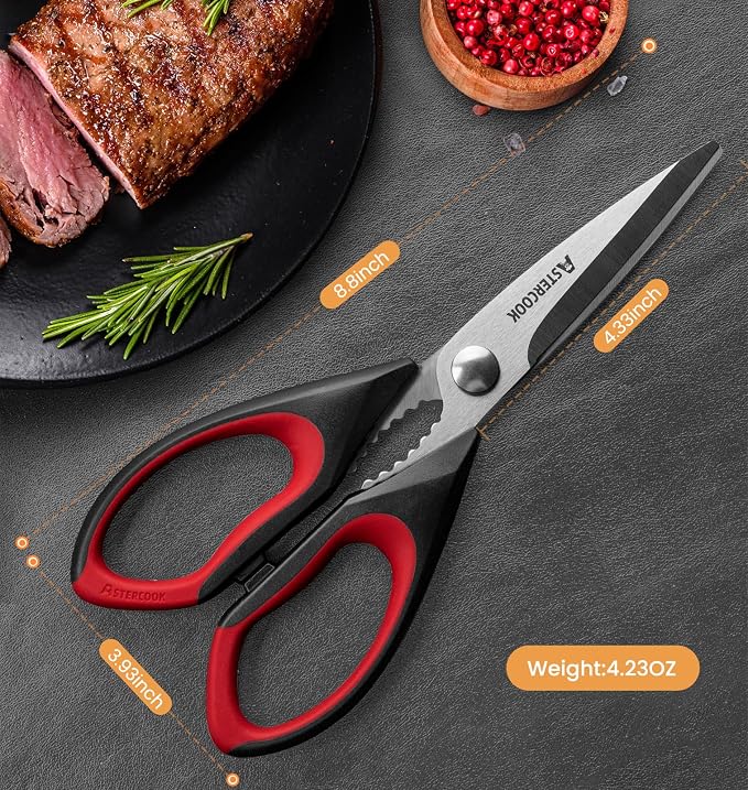 Astercook Kitchen Scissors All Purpose Heavy Duty, 3 Pack Kitchen Shears Set - Image 7