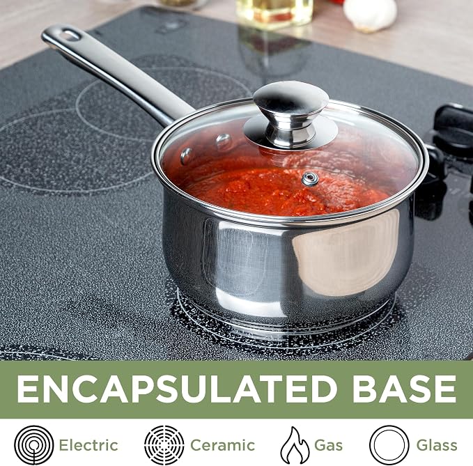 Ecolution Stainless Steel Sauce Pan, Encapsulated Induction Ready Cooking Pot - Image 4