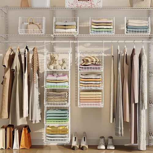 5 Tier Closet Hanging Organizer, Clothes Hanging Shelves - Image 2