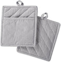 DII 100% Cotton Solid Chambray Kitchen Set, Potholders, 2 Piece by DII