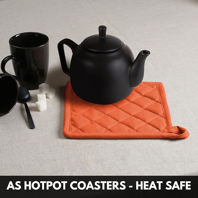 Oven Mitt & Pot Holder 100% Cotton Set of Heat Resistant Oven Gloves & Hot Pads - Image 6