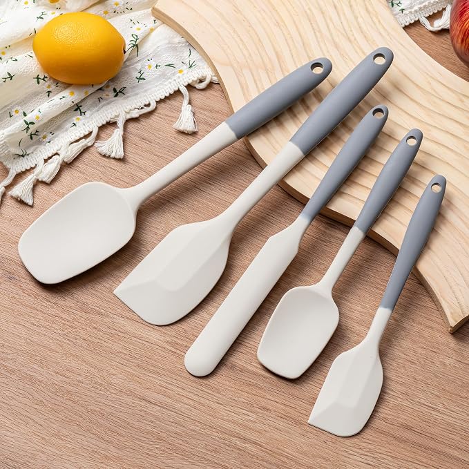 Silicone Spatula Set, 5 Piece Food Grade Rubber Spatulas - Image 7