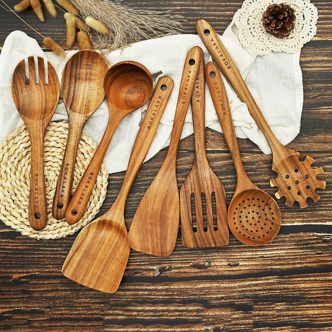 Teak Wooden Spoons for Cooking - Image 3