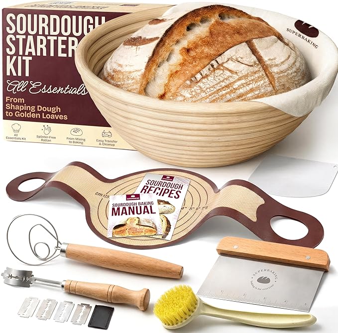 Superbaking Sourdough Starter Kit, Sourdough Bread Baking Supplies, Sourdough by Superbaking