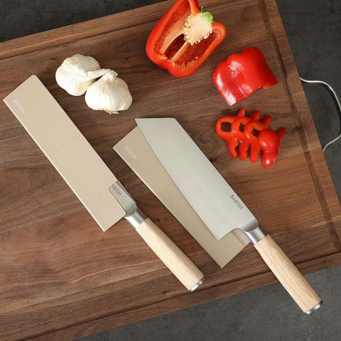 Babish 14-Piece Full Tang Forged Light Pakka Wood Kitchen Knife Set – - Image 3