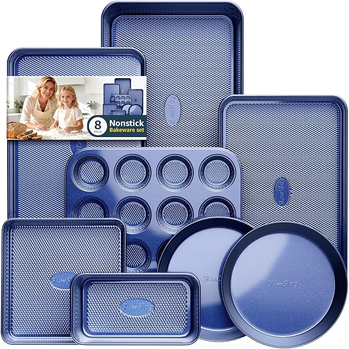 Baking Pans Set 8-Piece Bakeware Sets, Baking Sets by SlowSLog