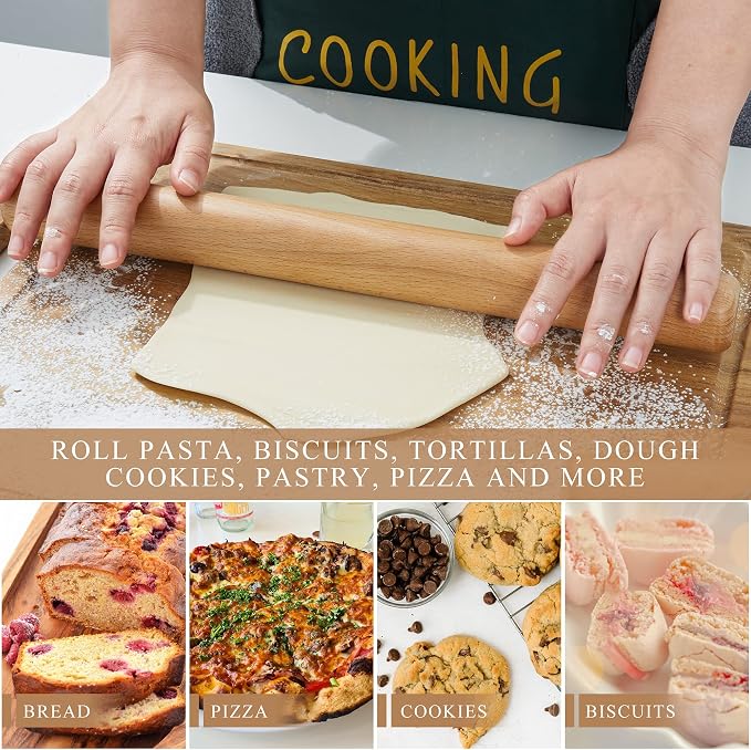 Bamber Mini Wood Rolling Pin for Baking Small Wooden Rolling Dowel Stick Dough - Image 7