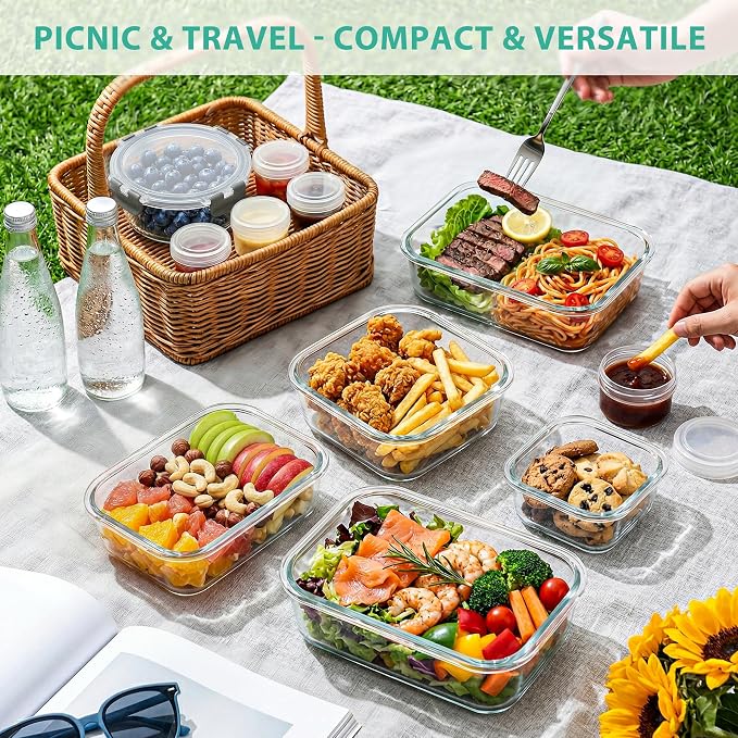 AMALEKO 34pc Glass Food Storage Containers - Image 7