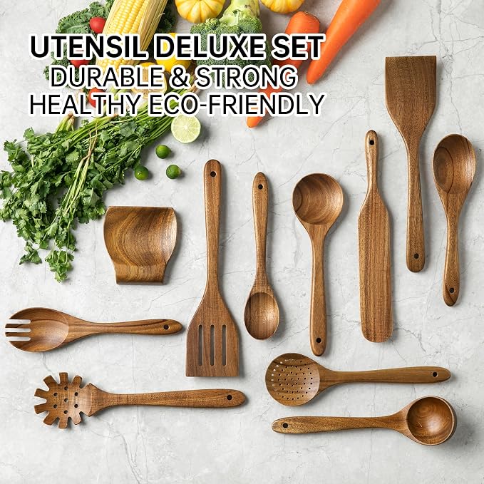 Wooden Utensil Set 12 PCS - Image 4