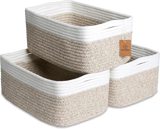 NaturalCozy 13.5”x8.5”x5.5” Storage Baskets by NaturalCozy