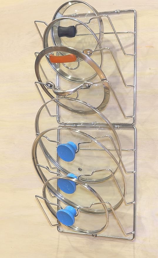 Simple Houseware 2-Pack Cabinet Door/Wall Mount Pot Lid Organizer Rack - Image 4