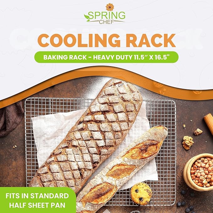Spring Chef 11.5" x 16.5" Stainless Steel Cookie Cooling Rack - Image 2