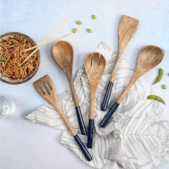 Folkulture Wooden Spoons for Cooking | 12" Premium Acacia Wooden Utensil Set of - Image 3