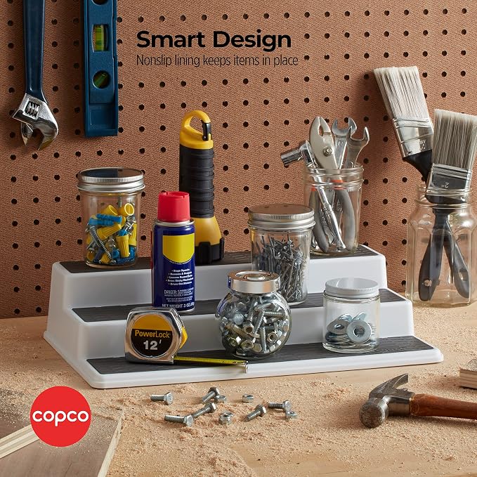 Copco 2555-0188 Non-Skid 3-Tier Spice Pantry Kitchen Cabinet Organizer - Image 2