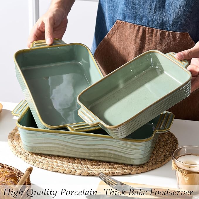Ceramic Baking Dish Set of 3, Casserole Dishes - Image 5