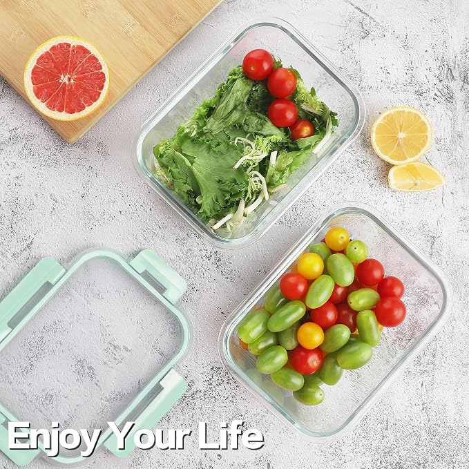 8 Pack 36oz Large Glass Meal Prep Containers - Image 6