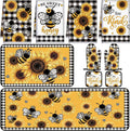 Fourluoo 10 Pcs Bee Kitchen Decor Set Kitchen Towels Rugs Oven Mitts and Pot by Fourluoo