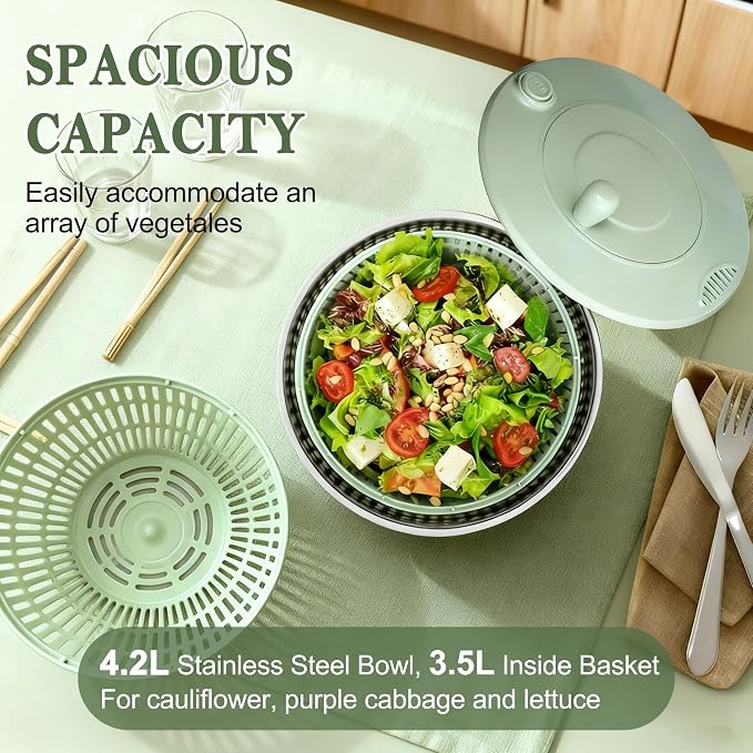 Unokit Stainless Steel Salad Spinner - Image 7