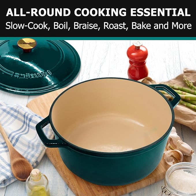 Mueller DuraCast 6 Quart Enameled Cast Iron Dutch Oven Pot - Image 7
