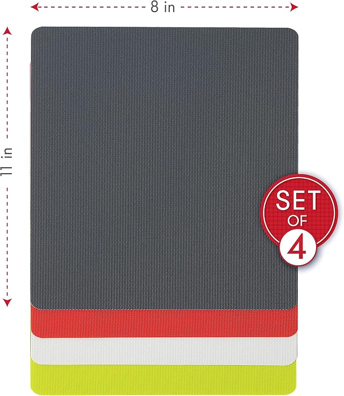 Dexas Heavy Duty Grippmat Flexible Cutting Board Set of Four, 8 by 11 inches - Image 3